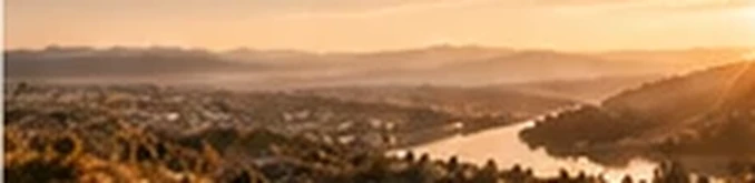 Warm hills at sunset