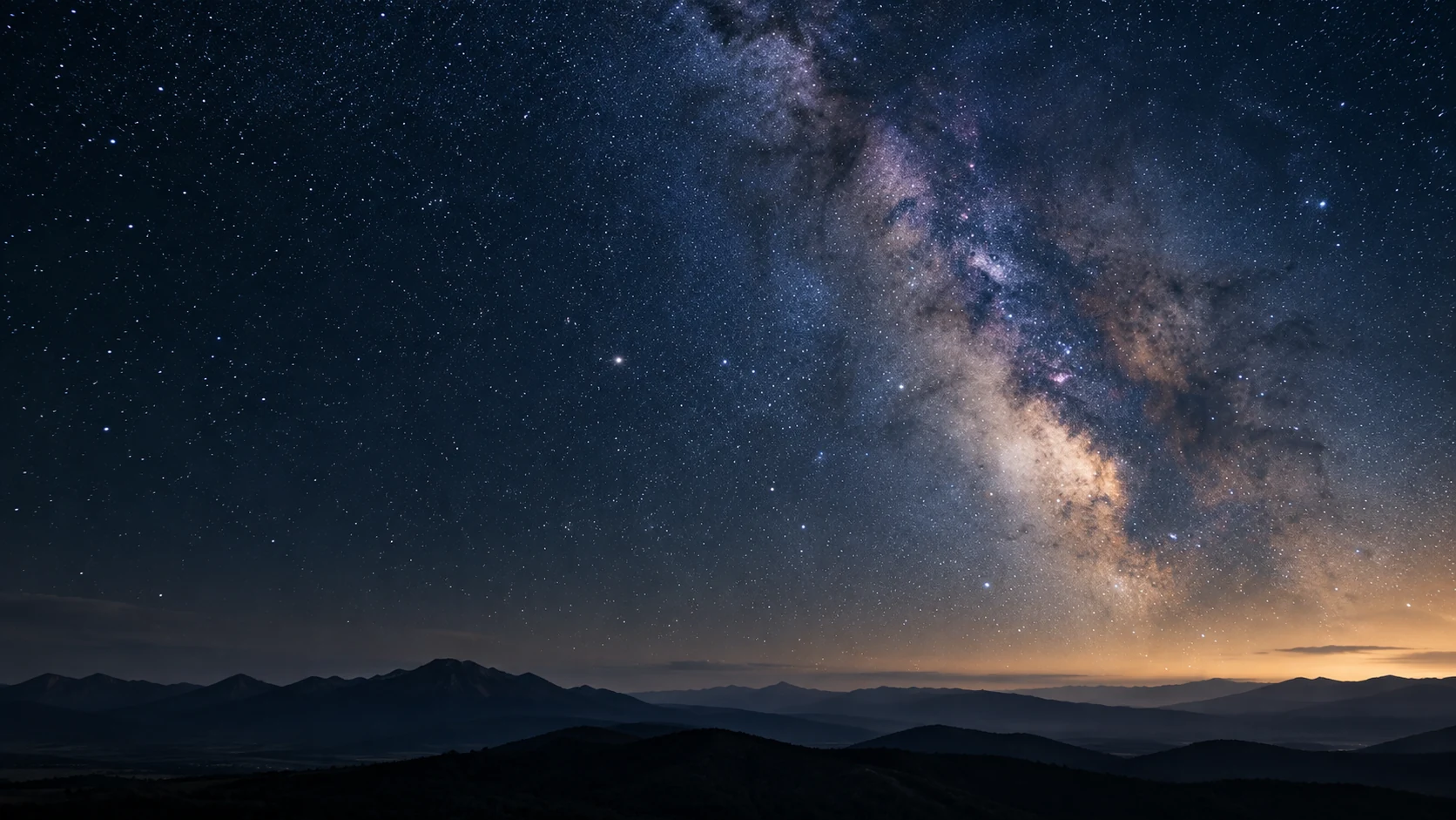 A star-filled night sky